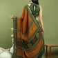 Jyoti Fashion Women's Mustard Silk Blend Ikat Floral Print with Jari Border Saree with Blouse | Swadesiicart
