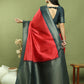 Jyoti Fashion Women's Red Silk Blend Ikat Jari Weaving Pattern with Jari Border Saree with Blouse | Swadesiicart