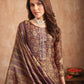 Jyoti Fashion Women's Purple Pure Tissue Shimmer Floral Digital Print With Zardoshi Hand Work Salwar Suit Set | Swadesiicart