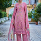 Jyoti Fashion Women's Pink Muslin Resham Thread with Jari & Cut Work Salwar Suit Set | Swadesiicart