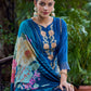 Jyoti Fashion Women's Navy Blue Muslin Resham Thread with Jari & Cut Work Salwar Suit Set | Swadesiicart