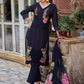Jyoti Fashion Women's Black Muslin Resham Thread with Jari & Cut Work Salwar Suit Set | Swadesiicart