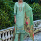 Jyoti Fashion Women's Green Muslin Resham Thread with Jari & Cut Work Salwar Suit Set | Swadesiicart