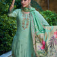 Jyoti Fashion Women's Green Muslin Resham Thread with Jari & Cut Work Salwar Suit Set | Swadesiicart