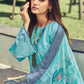 Jyoti Fashion Women's Turquoise Muslin Floral Digital Print with Sequins Work Salwar Suit Set | Swadesiicart