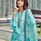 Jyoti Fashion Women's Turquoise Muslin Floral Digital Print with Sequins Work Salwar Suit Set | Swadesiicart