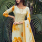 Jyoti Fashion Women's Cream Muslin Floral Digital Print with Sequins Work Salwar Suit Set | Swadesiicart