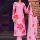 Jyoti Fashion Women's Pink Muslin Floral Digital Print with Sequins Work Salwar Suit Set | Swadesiicart