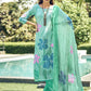 Jyoti Fashion Women's Green Muslin Floral Digital Print with Sequins Work Salwar Suit Set | Swadesiicart