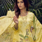 Jyoti Fashion Women's Lemon Yellow Muslin Floral Digital Print with Sequins Work Salwar Suit Set | Swadesiicart