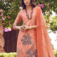 Jyoti Fashion Women's Peach Muslin Floral Digital Print with Sequins Work Salwar Suit Set | Swadesiicart