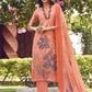 Jyoti Fashion Women's Peach Muslin Floral Digital Print with Sequins Work Salwar Suit Set | Swadesiicart