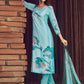 Jyoti Fashion Women's Sky Blue Muslin Floral Digital Print with Sequins Work Salwar Suit Set | Swadesiicart