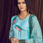 Jyoti Fashion Women's Sky Blue Muslin Floral Digital Print with Sequins Work Salwar Suit Set | Swadesiicart
