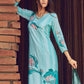 Jyoti Fashion Women's Sky Blue Muslin Floral Digital Print with Sequins Work Salwar Suit Set | Swadesiicart