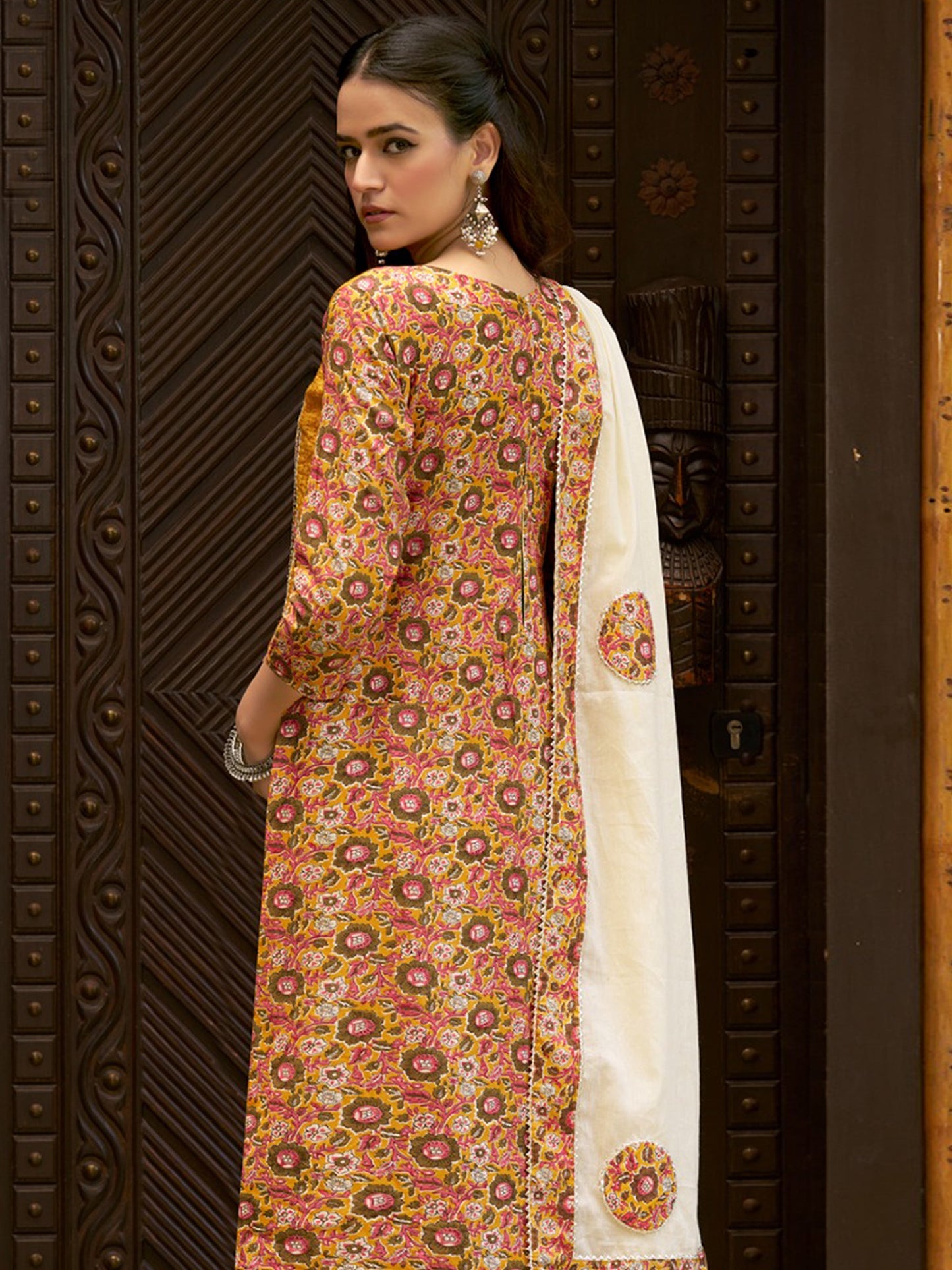 Jyoti Fashion Women's Mustard Pure Cotton Digital Printed Salwar Suit Set | Swadesiicart