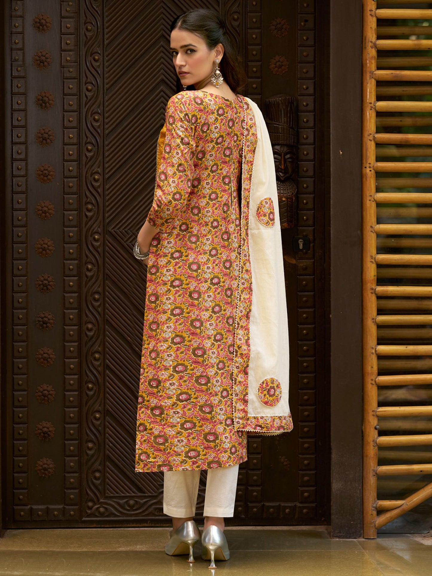 Jyoti Fashion Women's Mustard Pure Cotton Digital Printed Salwar Suit Set | Swadesiicart