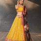 Jyoti Fashion Women's Yellow Georgette Zari & Heavy Sequin Embroidery Lehenga Choli & Dupatta | Swadesiicart
