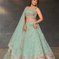 Jyoti Fashion Women's Sky Blue Georgette Zari & Heavy Sequin Embroidery Lehenga Choli & Dupatta | Swadesiicart