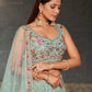Jyoti Fashion Women's Sky Blue Georgette Zari & Heavy Sequin Embroidery Lehenga Choli & Dupatta | Swadesiicart