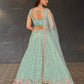 Jyoti Fashion Women's Sky Blue Georgette Zari & Heavy Sequin Embroidery Lehenga Choli & Dupatta | Swadesiicart