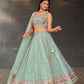 Jyoti Fashion Women's Sky Blue Georgette Zari & Heavy Sequin Embroidery Lehenga Choli & Dupatta | Swadesiicart