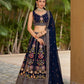 Jyoti Fashion Women's Navy Blue Georgette Zari & Heavy Sequin Embroidery Lehenga Choli & Dupatta | Swadesiicart