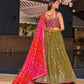 Jyoti Fashion Women's Olive Georgette Zari & Heavy Sequin Embroidery Lehenga Choli & Dupatta | Swadesiicart