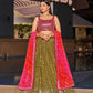 Jyoti Fashion Women's Olive Georgette Zari & Heavy Sequin Embroidery Lehenga Choli & Dupatta | Swadesiicart