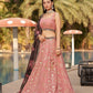 Jyoti Fashion Women's Pink Georgette Zari & Heavy Sequin Embroidery Lehenga Choli & Dupatta | Swadesiicart