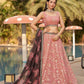 Jyoti Fashion Women's Pink Georgette Zari & Heavy Sequin Embroidery Lehenga Choli & Dupatta | Swadesiicart