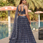 Jyoti Fashion Women's Grey Georgette Zari & Heavy Sequin Embroidery Lehenga Choli & Dupatta | Swadesiicart