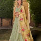 Jyoti Fashion Women's Pista Georgette Zari & Heavy Sequin Embroidery Lehenga Choli & Dupatta | Swadesiicart