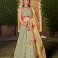 Jyoti Fashion Women's Pista Georgette Zari & Heavy Sequin Embroidery Lehenga Choli & Dupatta | Swadesiicart