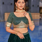 Jyoti Fashion Women's Green Georgette Zari & Heavy Sequin Embroidery Lehenga Choli & Dupatta | Swadesiicart