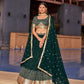 Jyoti Fashion Women's Green Georgette Zari & Heavy Sequin Embroidery Lehenga Choli & Dupatta | Swadesiicart