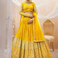 Jyoti Fashion Women's Yellow Georgette Sequins Zari Embroidered Lehenga Choli & Dupatta | Swadesiicart