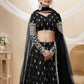 Jyoti Fashion Women's Black Georgette Sequins Zari Embroidered Lehenga Choli & Dupatta | Swadesiicart