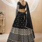 Jyoti Fashion Women's Black Georgette Sequins Zari Embroidered Lehenga Choli & Dupatta | Swadesiicart