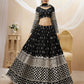 Jyoti Fashion Women's Black Georgette Sequins Zari Embroidered Lehenga Choli & Dupatta | Swadesiicart