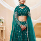 Jyoti Fashion Women's Teal Blue Georgette Sequins Zari Embroidered Lehenga Choli & Dupatta | Swadesiicart