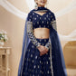 Jyoti Fashion Women's Navy Blue Georgette Sequins Zari Embroidered Lehenga Choli & Dupatta | Swadesiicart
