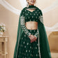 Jyoti Fashion Women's Green Georgette Sequins Zari Embroidered Lehenga Choli & Dupatta | Swadesiicart