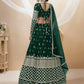 Jyoti Fashion Women's Green Georgette Sequins Zari Embroidered Lehenga Choli & Dupatta | Swadesiicart