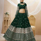 Jyoti Fashion Women's Green Georgette Sequins Zari Embroidered Lehenga Choli & Dupatta | Swadesiicart