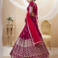 Jyoti Fashion Women's Hot Pink Georgette Sequins Zari Embroidered Lehenga Choli & Dupatta | Swadesiicart