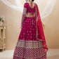 Jyoti Fashion Women's Hot Pink Georgette Sequins Zari Embroidered Lehenga Choli & Dupatta | Swadesiicart