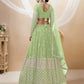 Jyoti Fashion Women's Pista Georgette Sequins Zari Embroidered Lehenga Choli & Dupatta | Swadesiicart