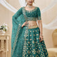 Jyoti Fashion Women's Green Art Silk Sequins with Foil & Zari Embroidered Lehenga Choli & Dupatta | Swadesiicart