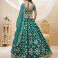 Jyoti Fashion Women's Green Art Silk Sequins with Foil & Zari Embroidered Lehenga Choli & Dupatta | Swadesiicart